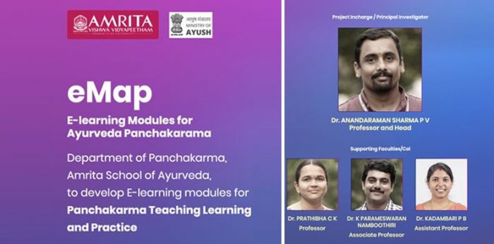 Amrita Professors Make eMap E-learning Modules for Ayurveda Panchakarma Funded by AYUSH Ministry