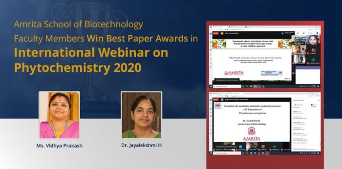 Amrita Faculty Members Win Best Paper Awards in International Webinar on Phytochemistry 2020
