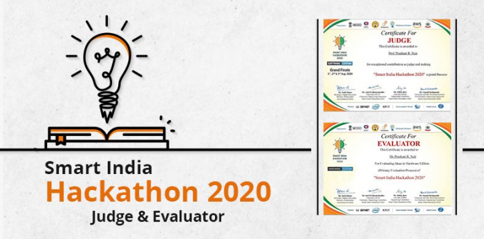 Amrita Faculty Recognized for Smart India Hackathon 2020 Judge & Evaluator