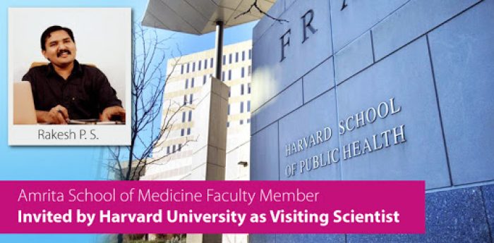 Amrita School of Medicine Faculty Member Invited by Harvard University as Visiting Scientist