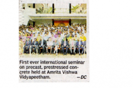 International Seminar on Precast Prestressed Concrete at Amrita