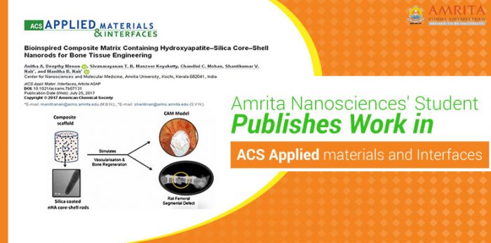 Amrita Nanosciences’ Student Publishes Work in ACS Applied materials and Interfaces