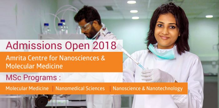 Call for MSc Admissions 2018 – Amrita Centre for Nanosciences & Molecular Medicine