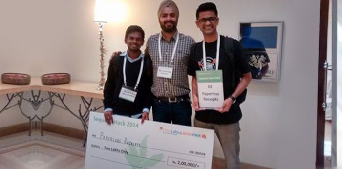 School of Engineering, Bengaluru win Awards at Hackathon Sequoia:: Hack 2014
