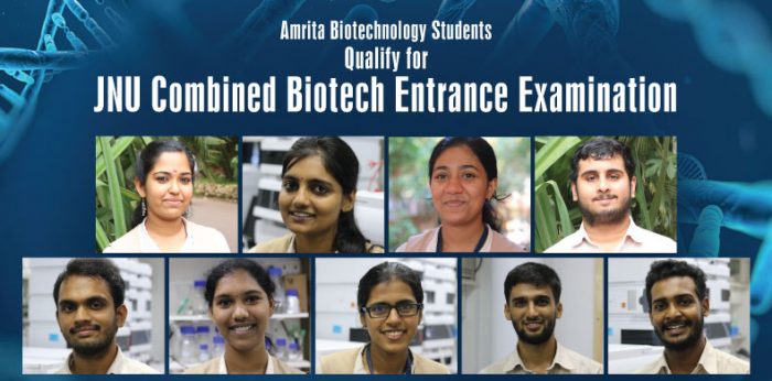 Amrita Biotechnology Students Qualify for JNU Combined Biotech Entrance Examination