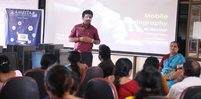 Workshop on Mobile Photography at Amrita Vishwa Vidyapeetham, Mysuru Campus