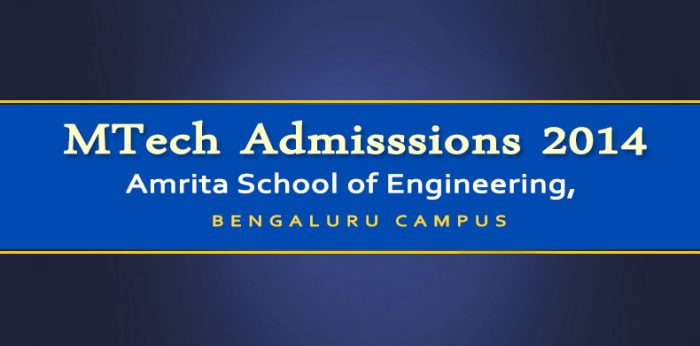 M. Tech. Admissions 2014 – Bengaluru Campus